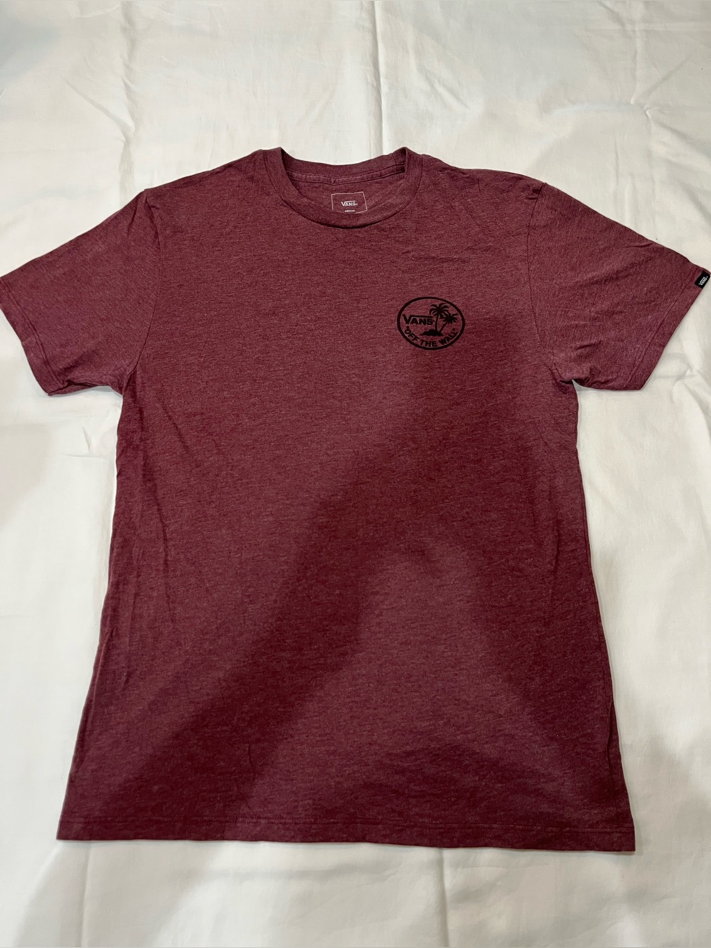 Vans Men's Maroon Short Sleeve Logo Tee